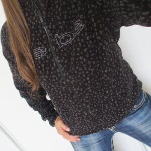 BEBE SPORT Fleece Jacket Size Medium Black Full Zip